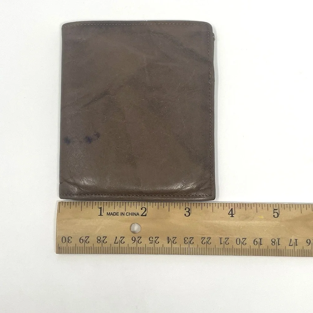 Vtg Prince Gardner Brown Top Grain Leather Bifold Mens Wallet USA Billfold